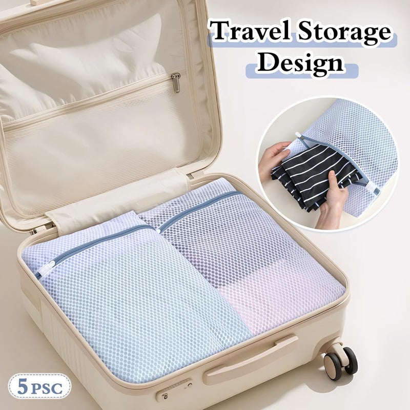 KWULP Heavy-Duty Honeycomb Mesh Laundry Bags, 5-Pack (2 Small 9x12, 2 Medium 12x16, 1 Large 16x20) | Delicates Wash Bags for Lingerie & Baby Clothes - Image 5